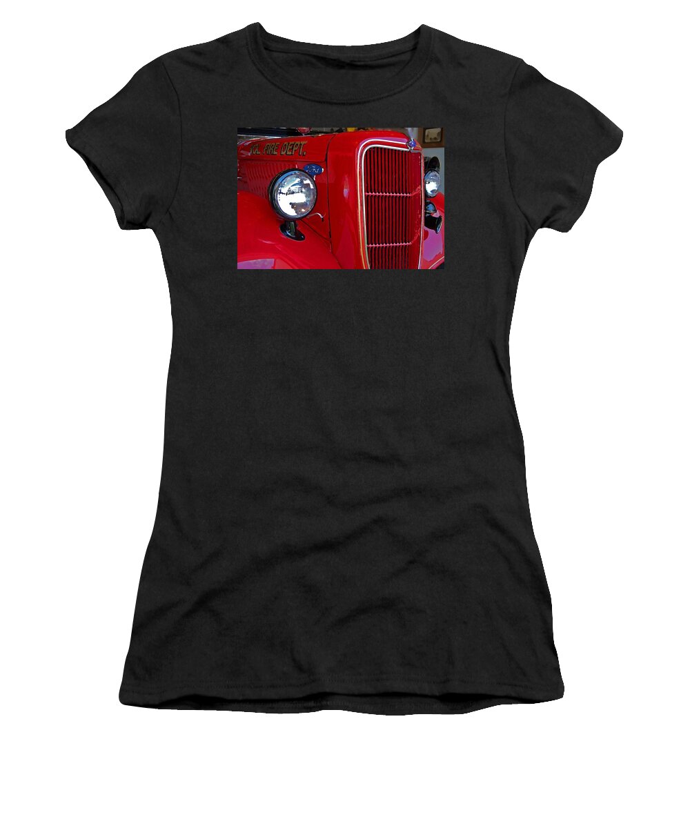 Fire Women's T-Shirt featuring the painting Fairhope Fire Truck by Michael Thomas