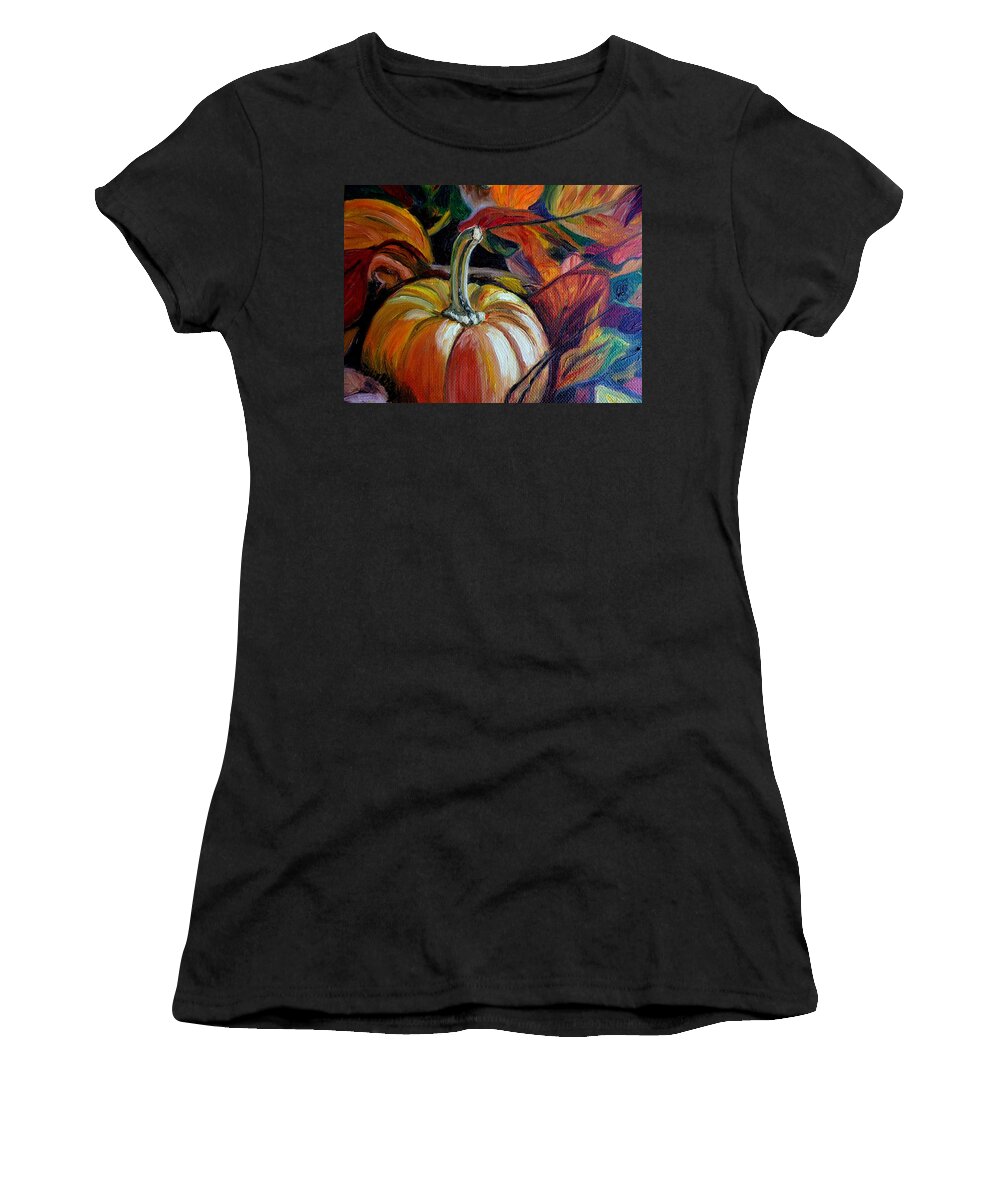 Fall Women's T-Shirt featuring the painting Fall and Pumpkins Go Together by Julie Brugh Riffey