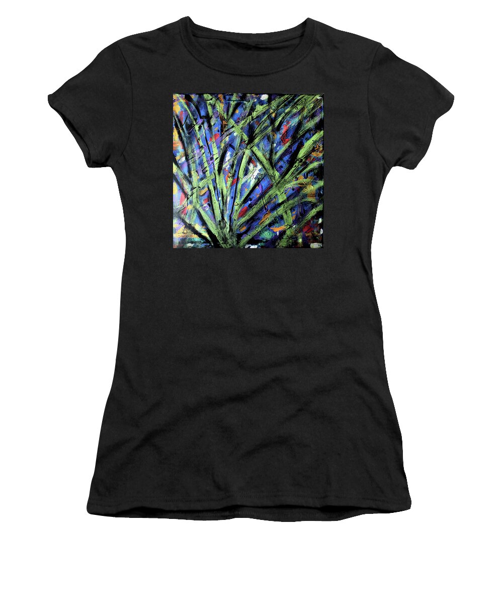 Abstract Women's T-Shirt featuring the painting Fall Haze by Pam O'Mara