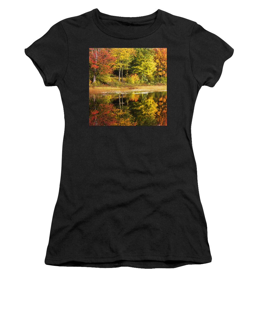 Fall Reflection Women's T-Shirt featuring the photograph Fall Reflection by Chad Dutson