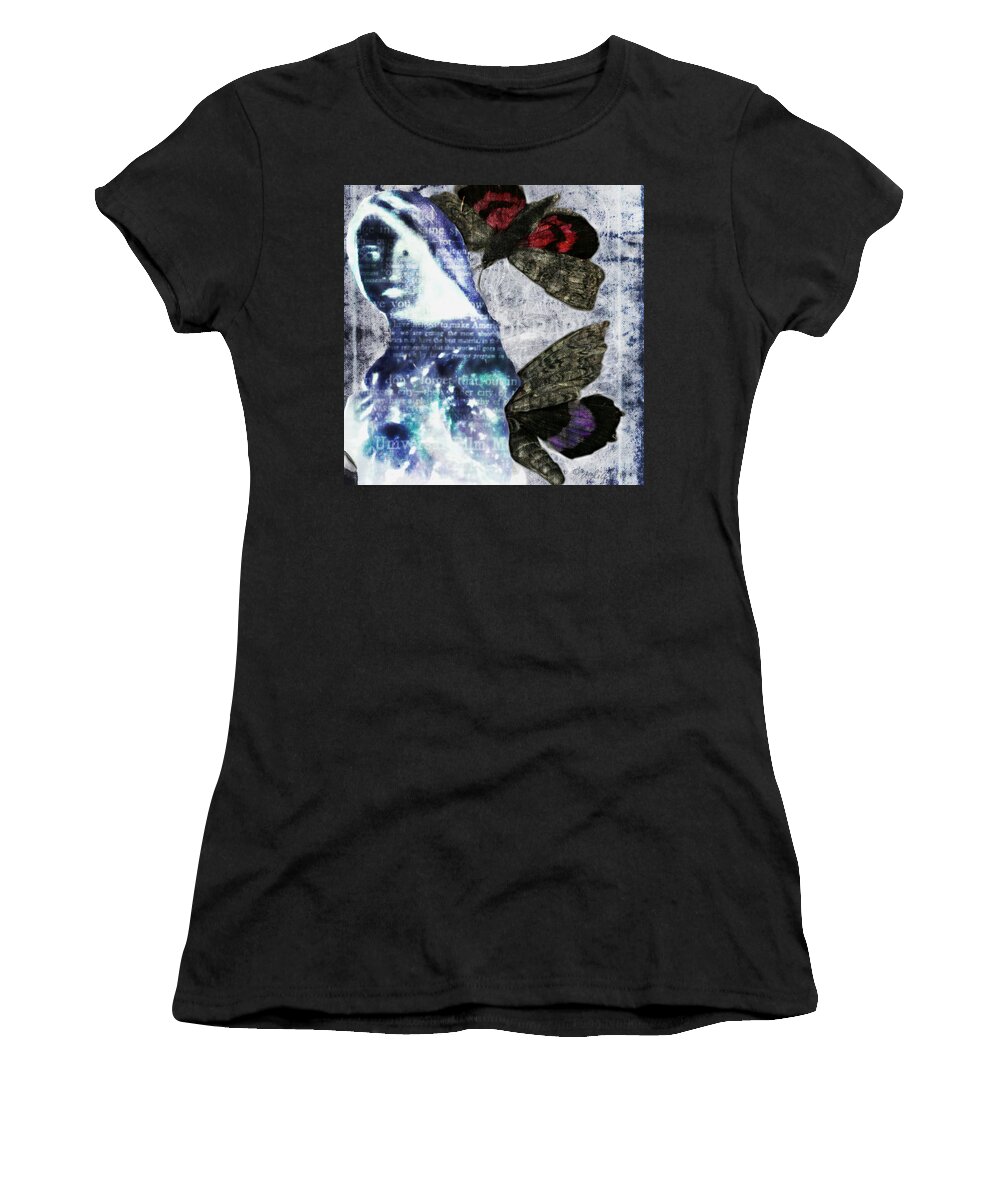 Woman Women's T-Shirt featuring the digital art Fall To Earth by Delight Worthyn