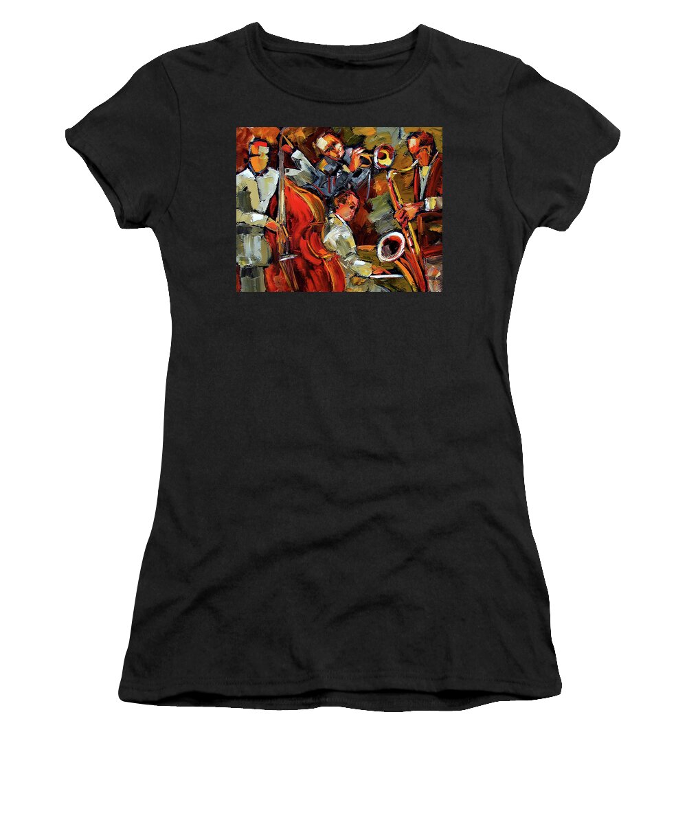 Jazz Women's T-Shirt featuring the painting Fantastic Four by Debra Hurd