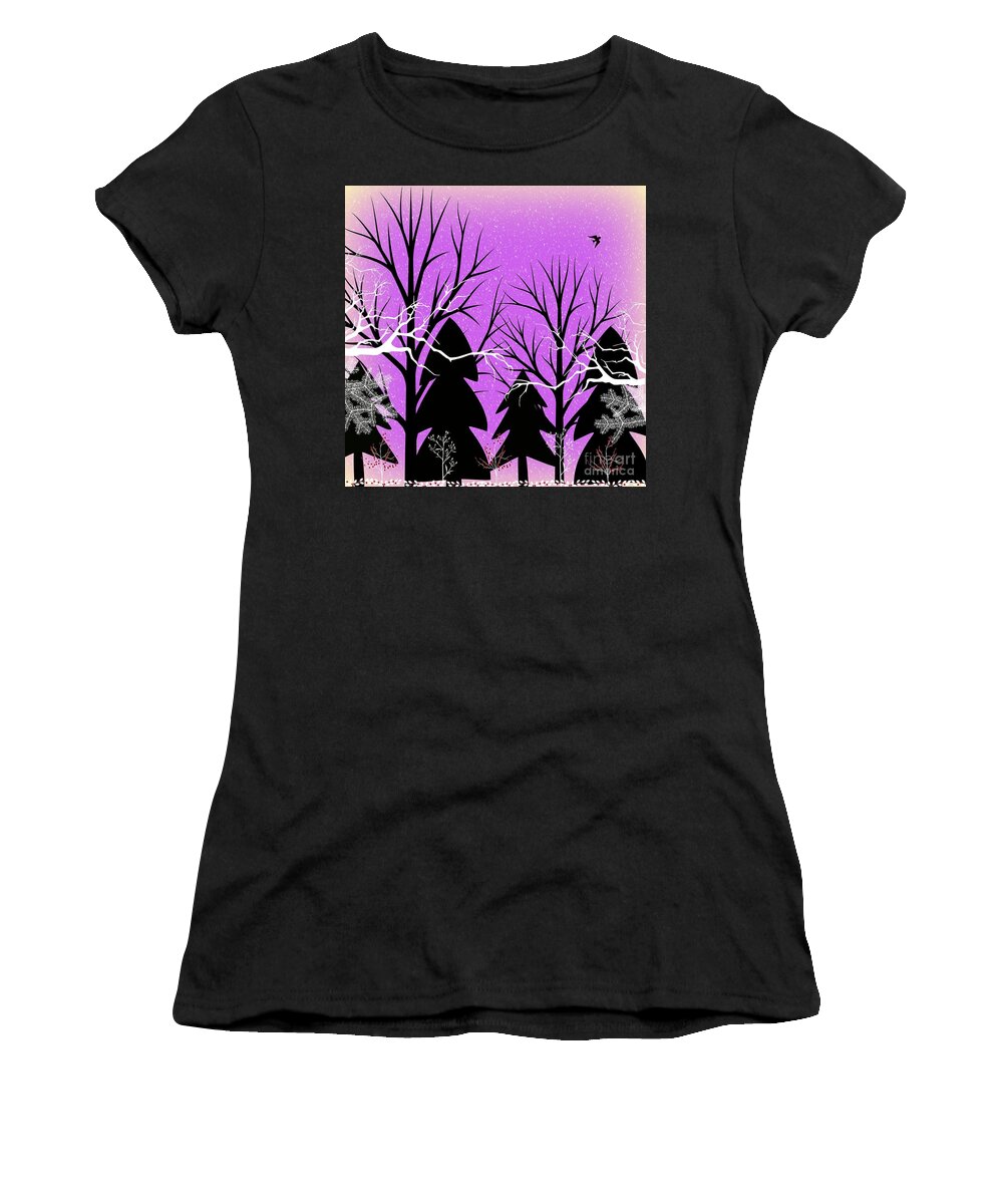 Forest Women's T-Shirt featuring the digital art Fantasy Forest by Diamante Lavendar