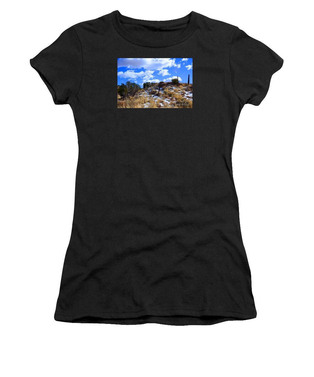 Southwest Landscape Women's T-Shirt featuring the photograph Fence Post by Robert WK Clark