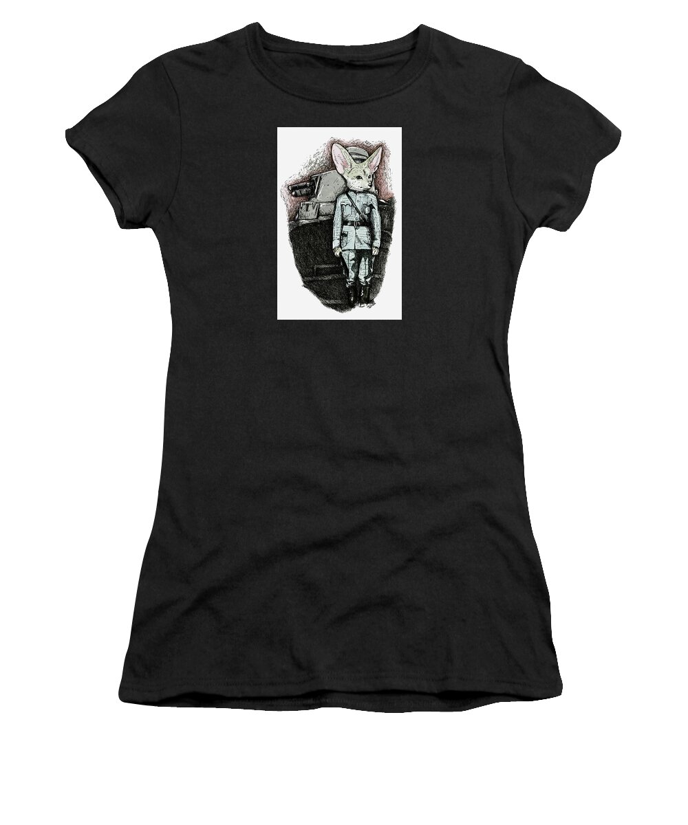 Ww2 Women's T-Shirt featuring the painting Fennec S. Patton by Jason Wright