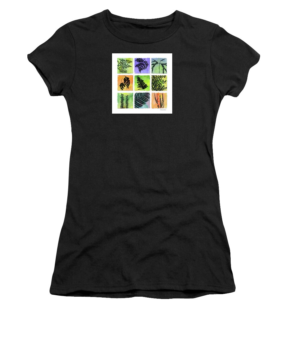 Hawaii Women's T-Shirt featuring the painting Ferns of Hawaii by Diane Thornton