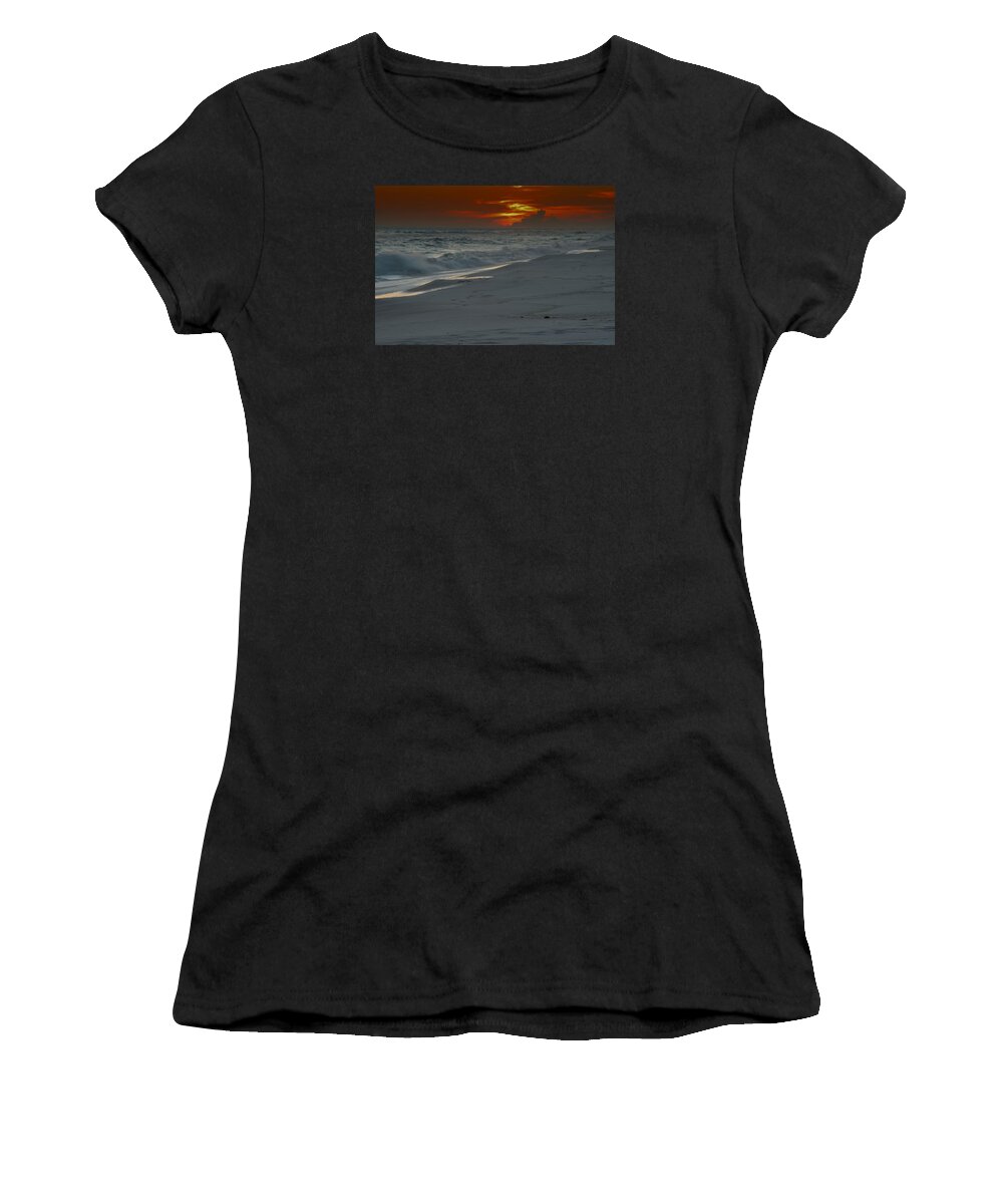 Sunset Women's T-Shirt featuring the photograph Fire in the Horizon by Renee Hardison