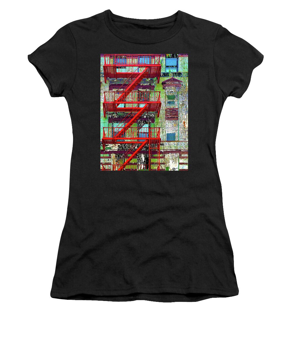 Front Women's T-Shirt featuring the mixed media Fire by Tony Rubino