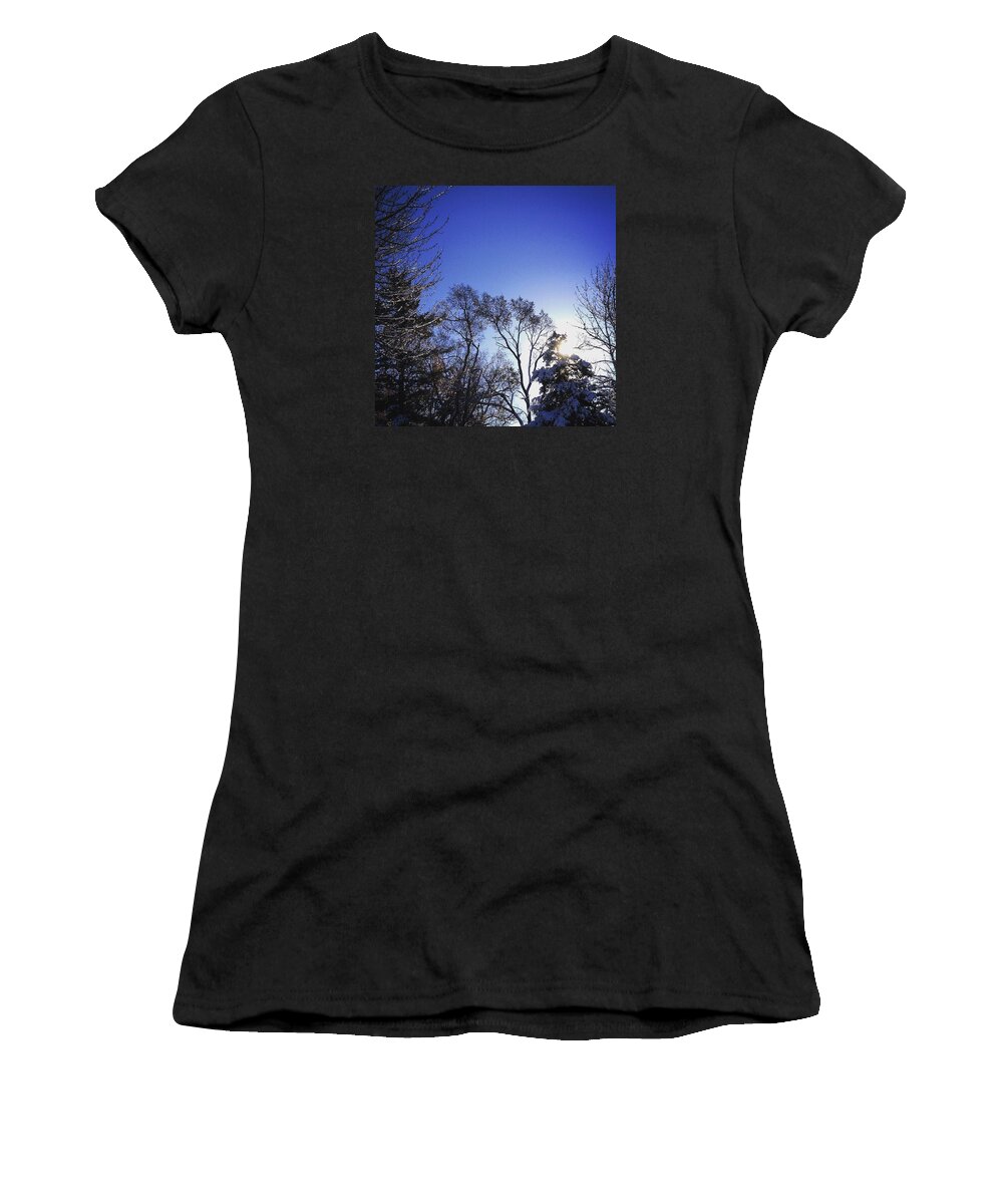 Frank-j-casella Women's T-Shirt featuring the photograph First Thaw After The First Snow by Frank J Casella
