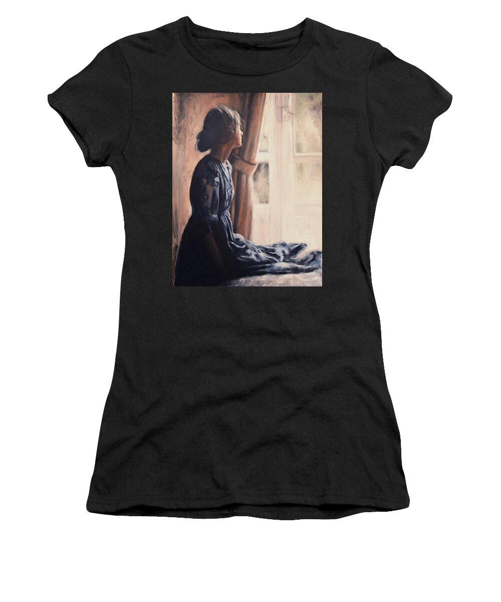 Woman Women's T-Shirt featuring the painting Fissando by Escha Van den bogerd