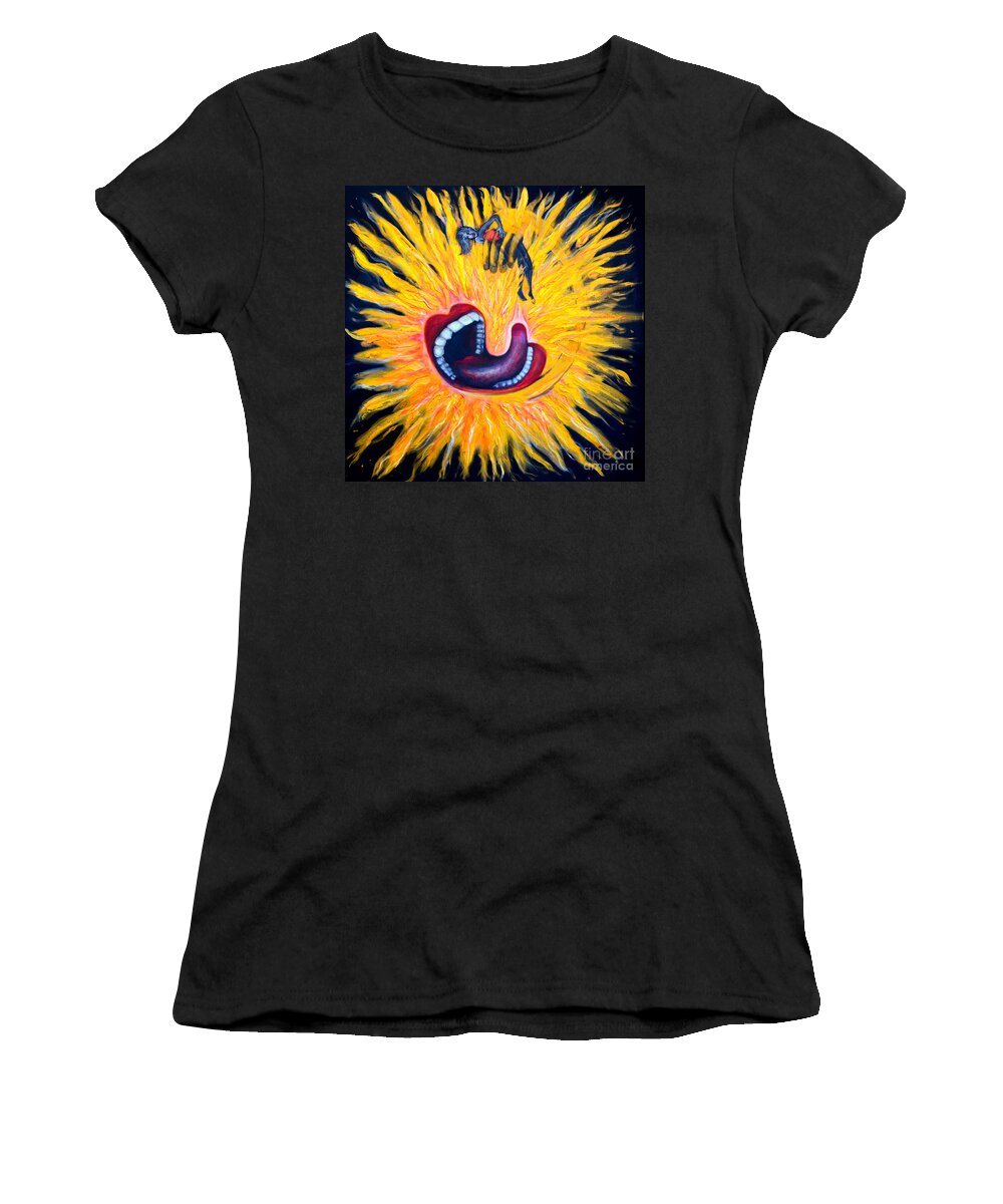 Anxiety Women's T-Shirt featuring the painting Floating Hearts Twelve by Leandria Goodman
