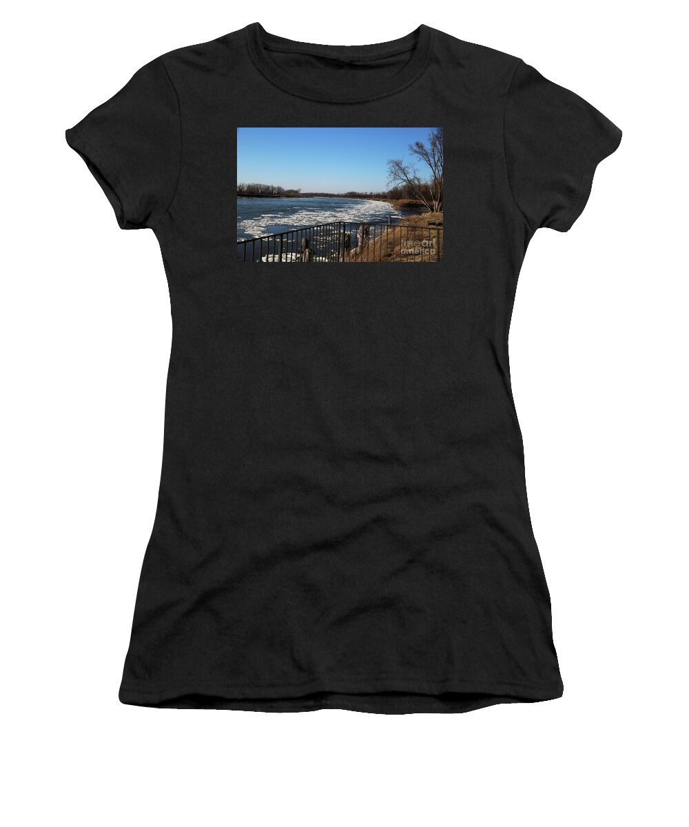 Ice Women's T-Shirt featuring the photograph Floating Ice by Yumi Johnson