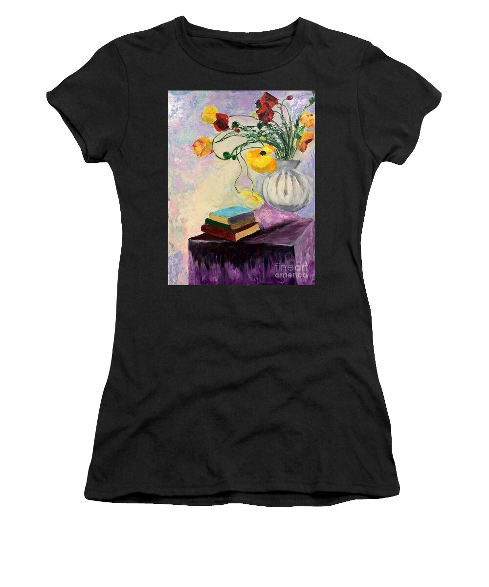 Floral Women's T-Shirt featuring the painting Floral Abstract by Nicolas Bouteneff