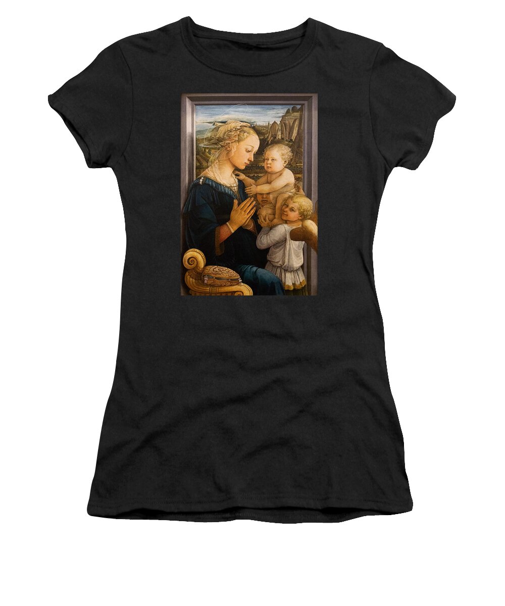Madonna Women's T-Shirt featuring the photograph Florence - Madonna and Child with angels- Filippo Lippi by Weston Westmoreland