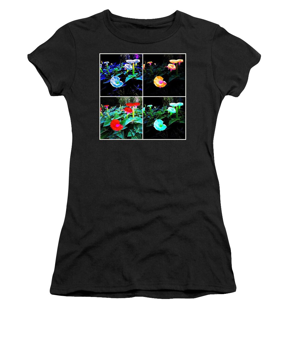 Organicart Women's T-Shirt featuring the photograph Flower Power Grid by Nick Heap