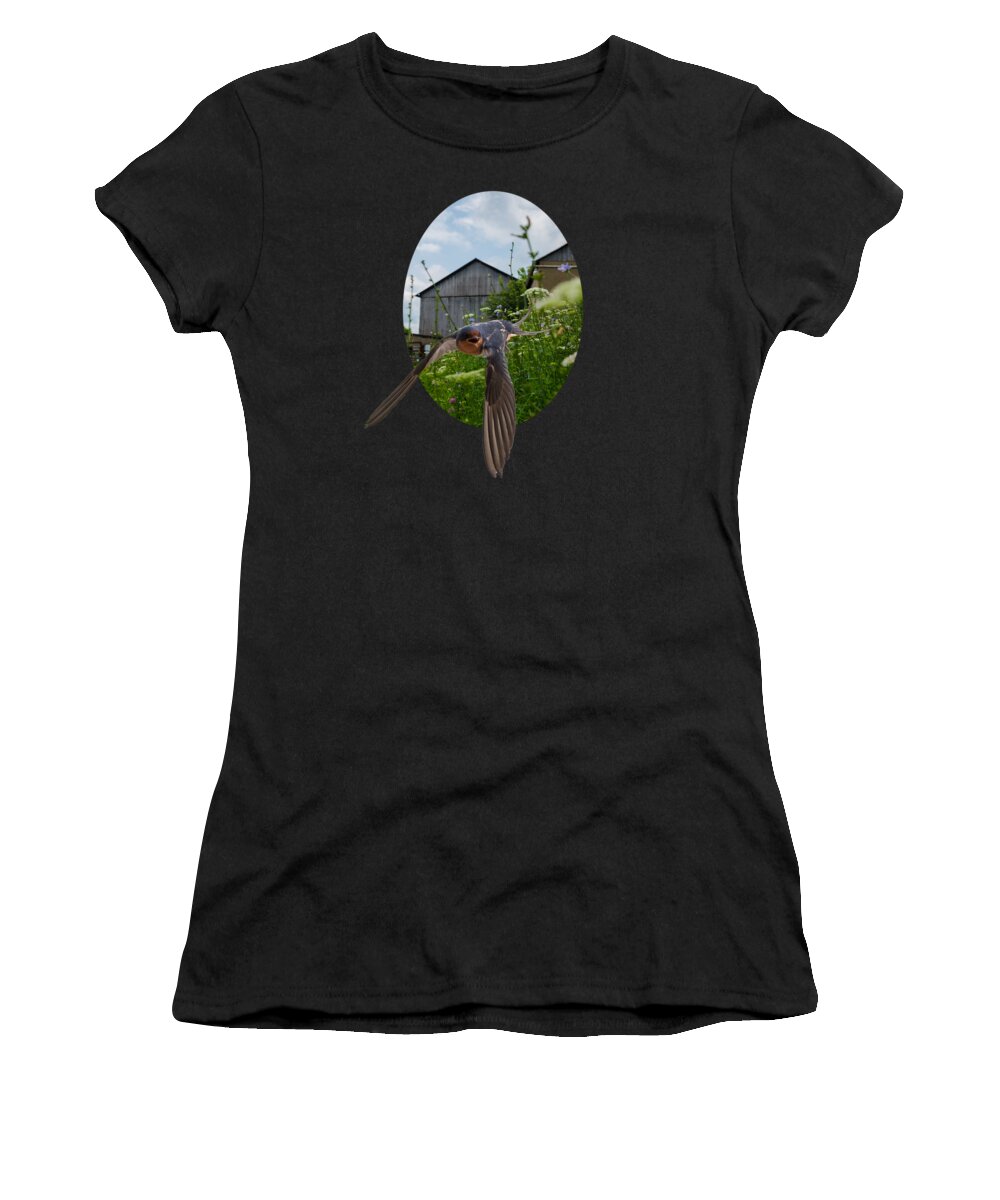 Barn Women's T-Shirt featuring the photograph Flying Through The Farm by Holden The Moment