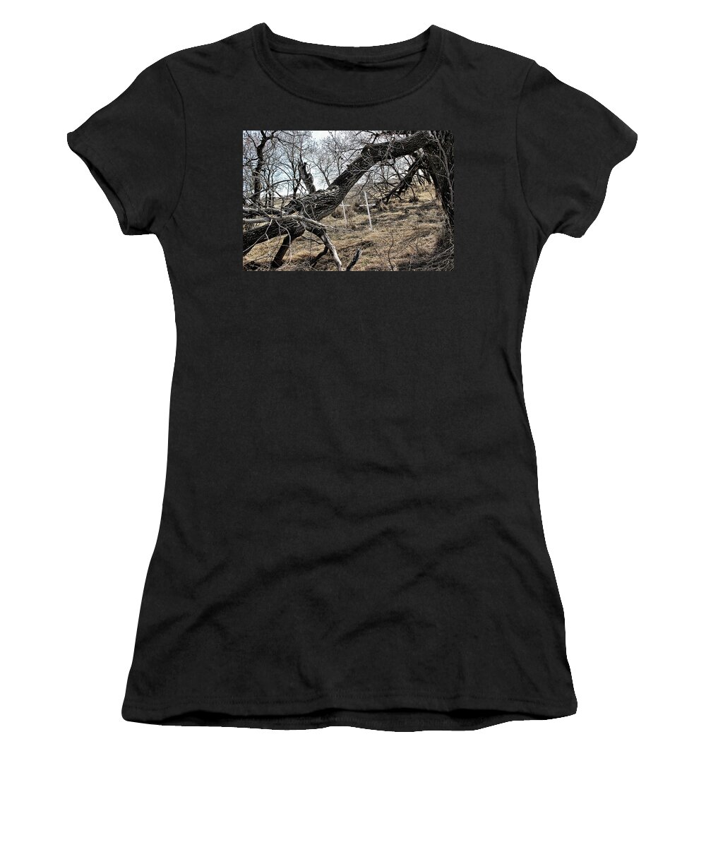Haunted Women's T-Shirt featuring the photograph Fone Hill Cemetery by Ryan Crouse