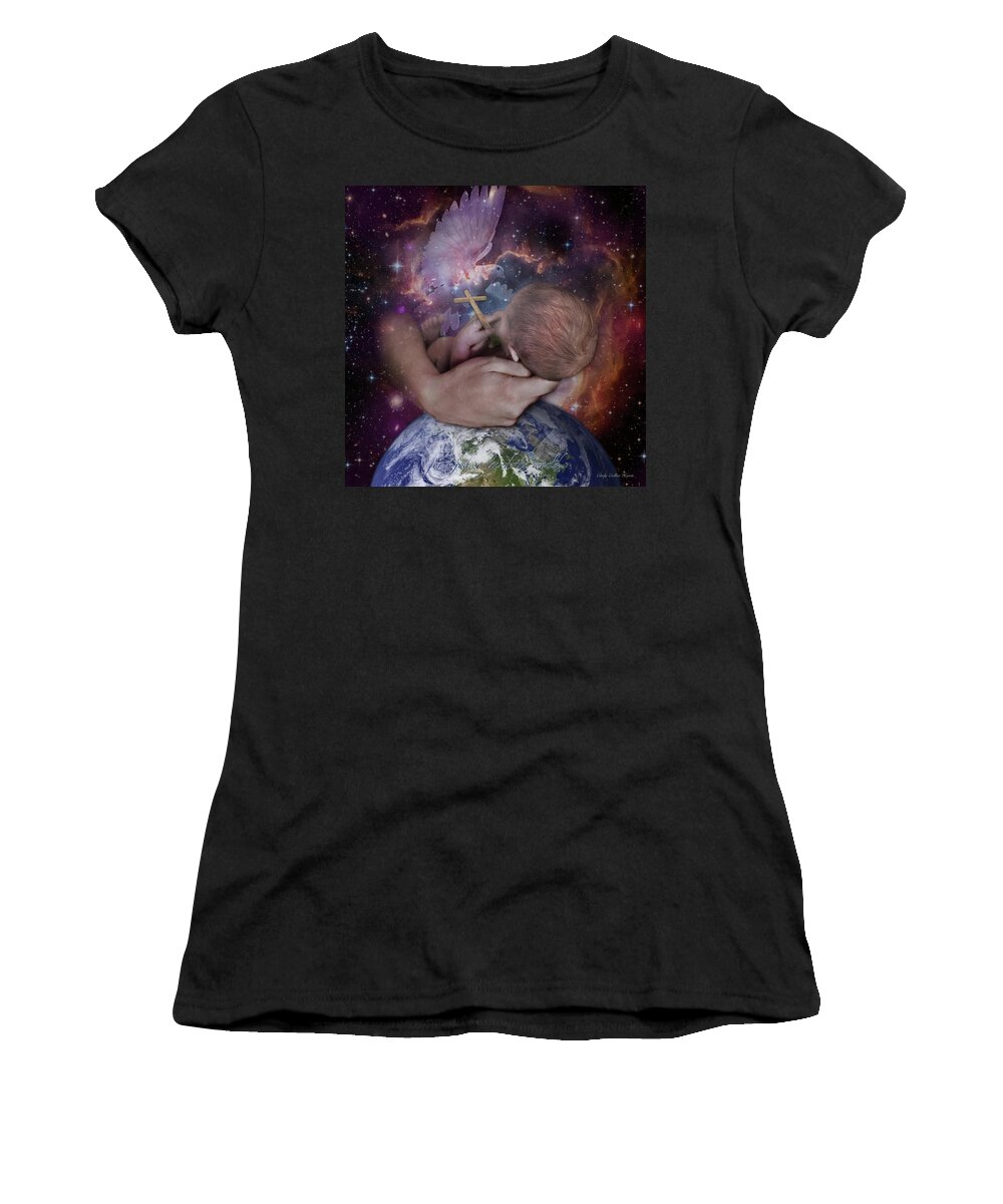 Baby Women's T-Shirt featuring the photograph For God So Loved the World by Cindy Collier Harris