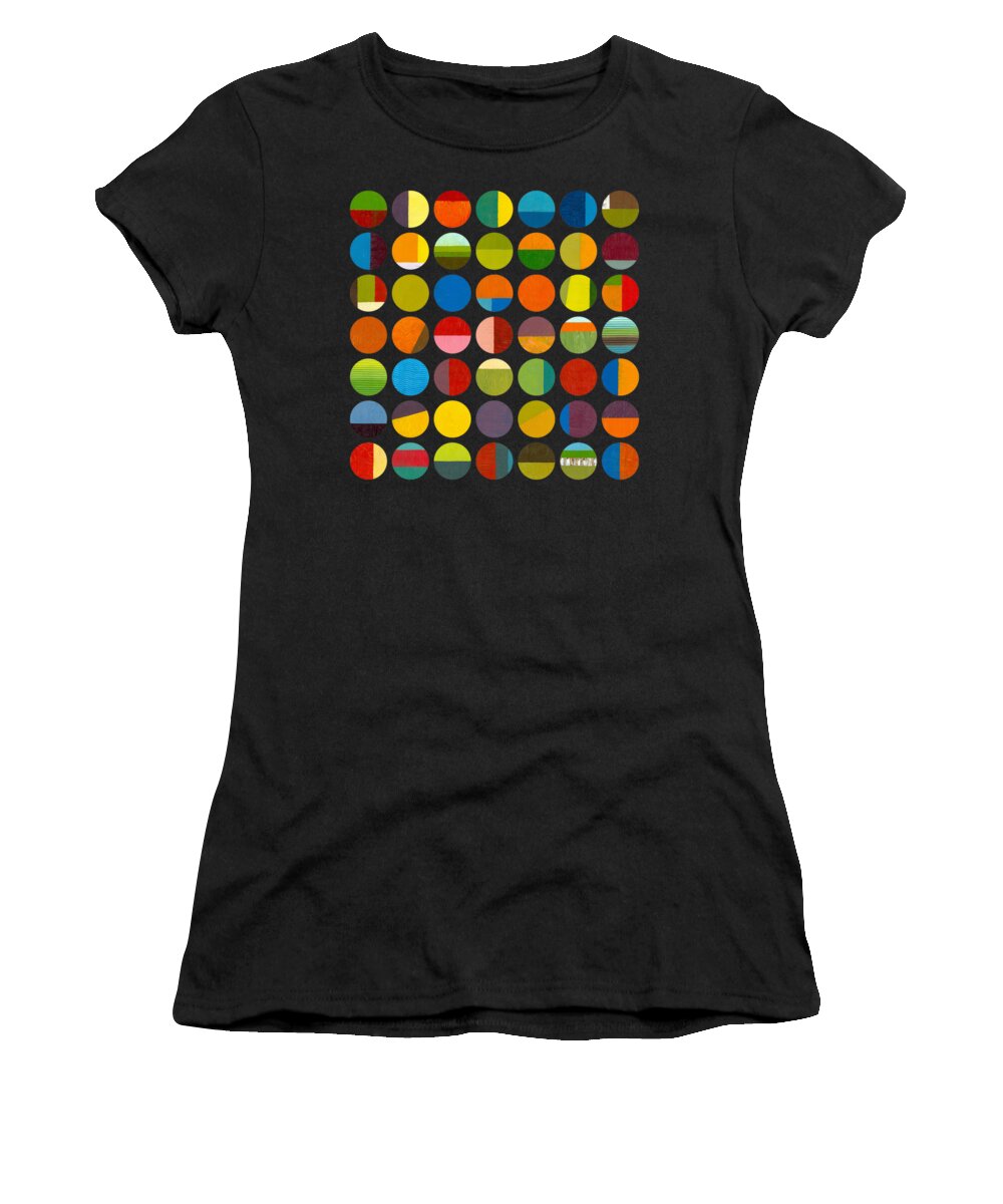 Colorful Women's T-Shirt featuring the painting Forty Nine Circles by Michelle Calkins