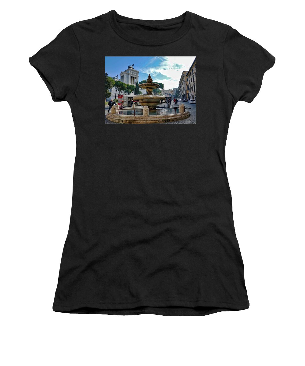 Rome Women's T-Shirt featuring the photograph Fountain In Rome Italy by Rick Rosenshein