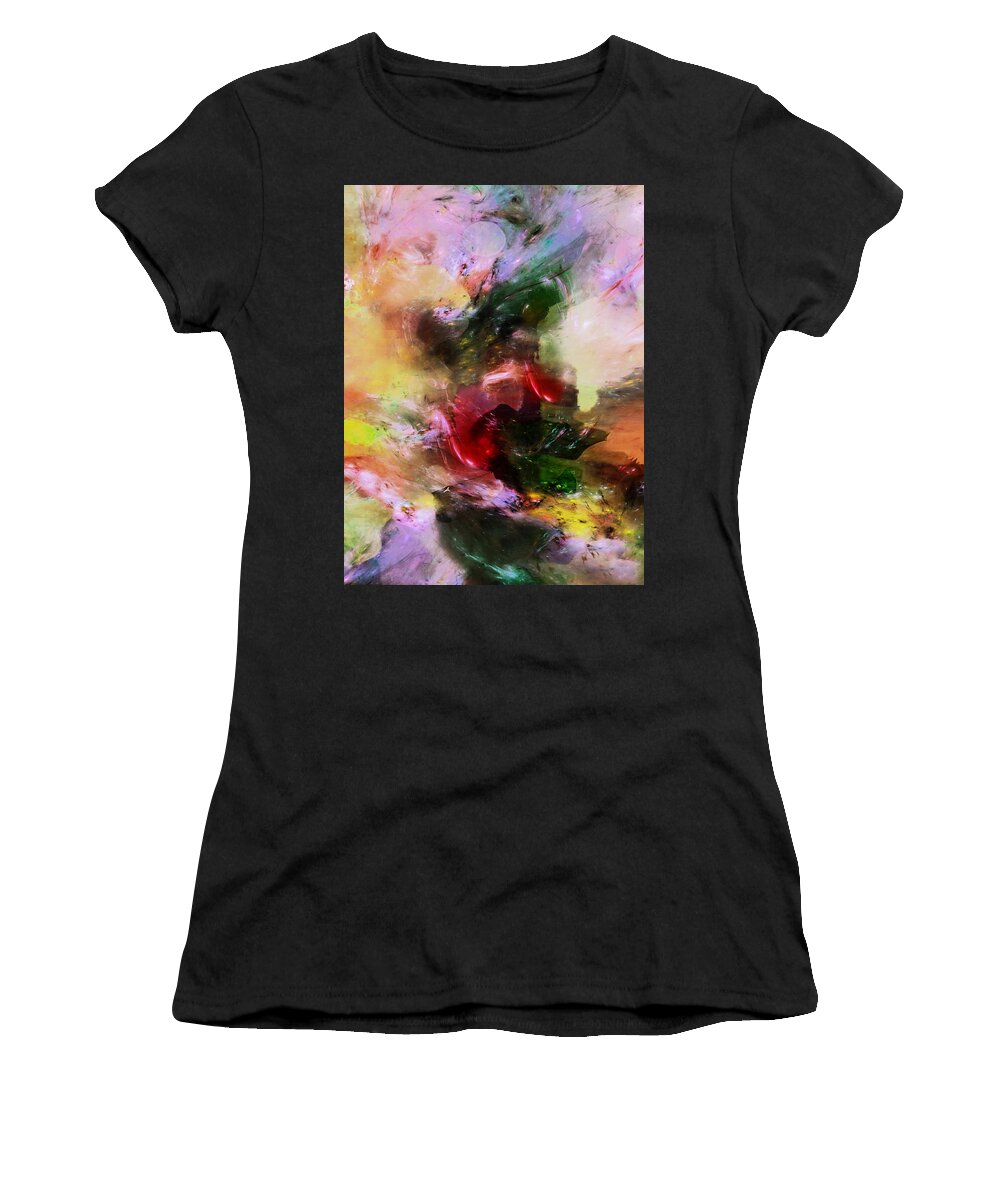 Four Seasons Mood Abstract Women's T-Shirt featuring the mixed media Four Seasons Mood Abstract by Georgiana Romanovna