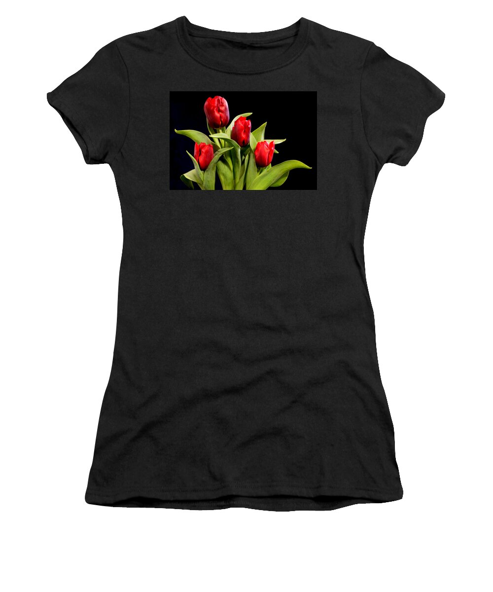 Tulips Women's T-Shirt featuring the photograph Four Tulips by R Allen Swezey
