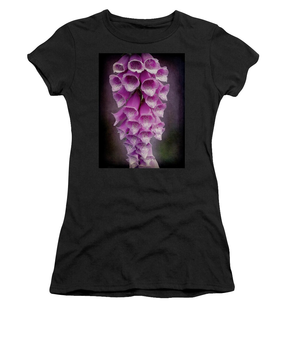 Foxglove Women's T-Shirt featuring the photograph Foxy Lady by Leslie Montgomery