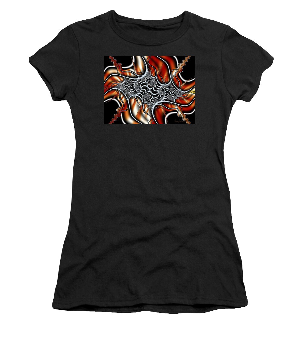 Veins Strings Lines Women's T-Shirt featuring the digital art Fractal 3 by Veronica Jackson