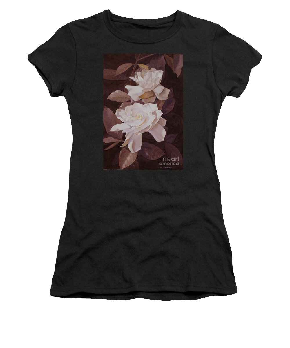 Flowers Women's T-Shirt featuring the painting Fragrant Pair by Jan Lawnikanis