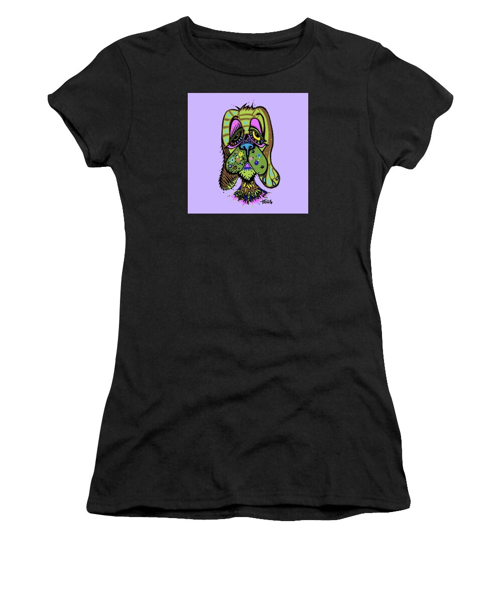 Dog Illustration Women's T-Shirt featuring the painting Franklin by Tanielle Childers