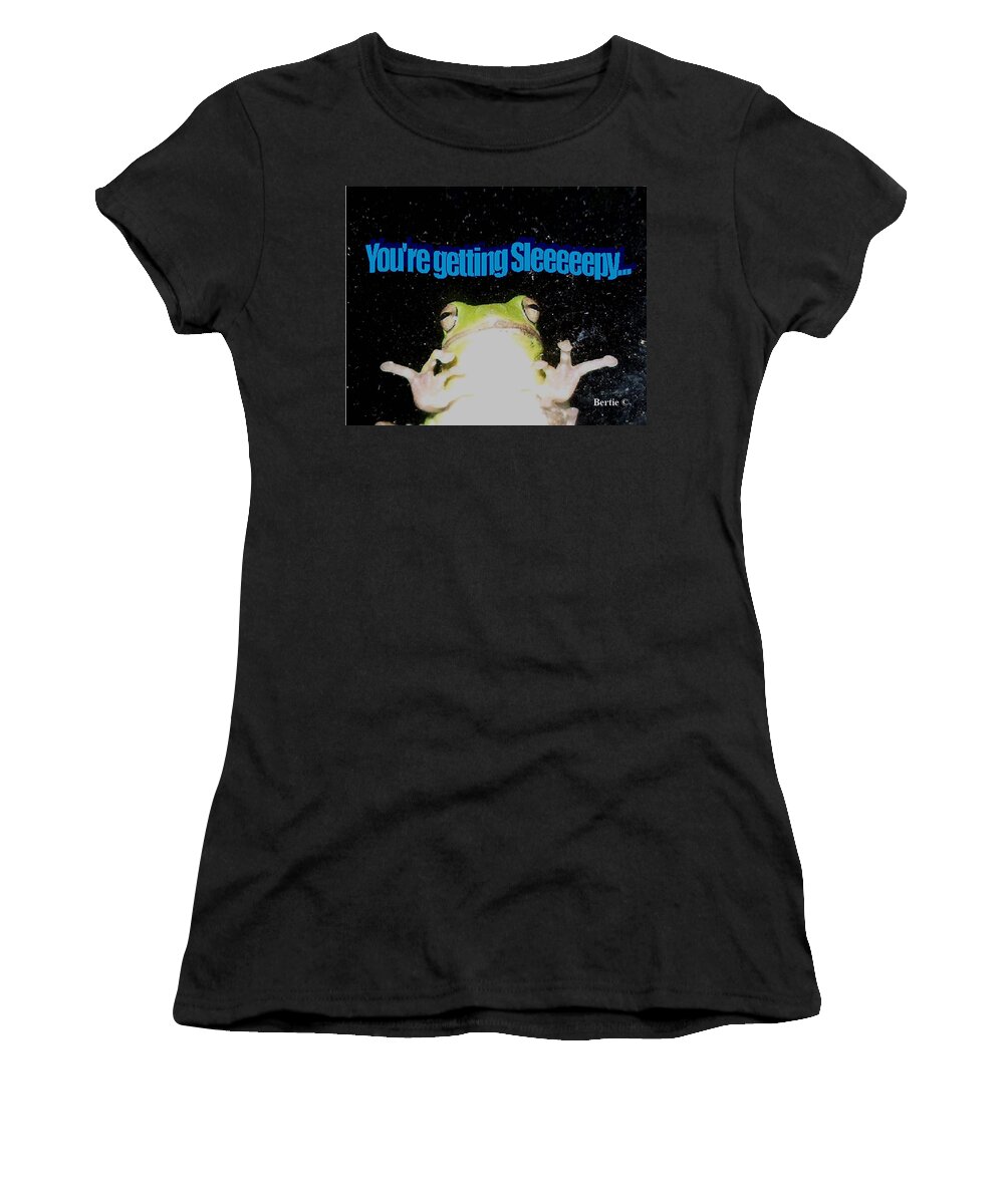 Photography Women's T-Shirt featuring the photograph FROG You're Getting Sleeeeeeepy by Bertie Edwards