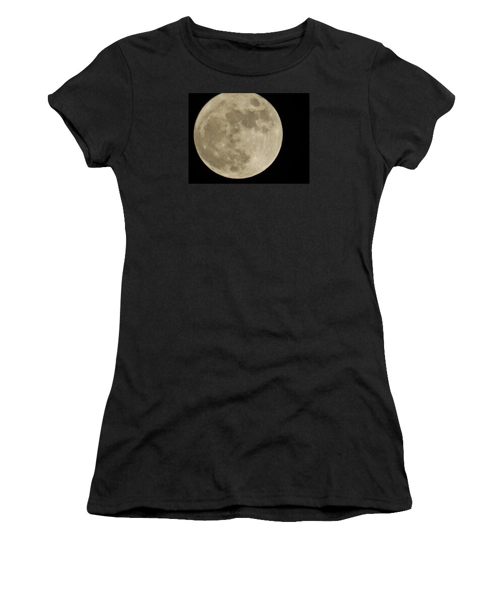Moon Women's T-Shirt featuring the photograph Full Moon 11/25/15 by Mikki Cucuzzo