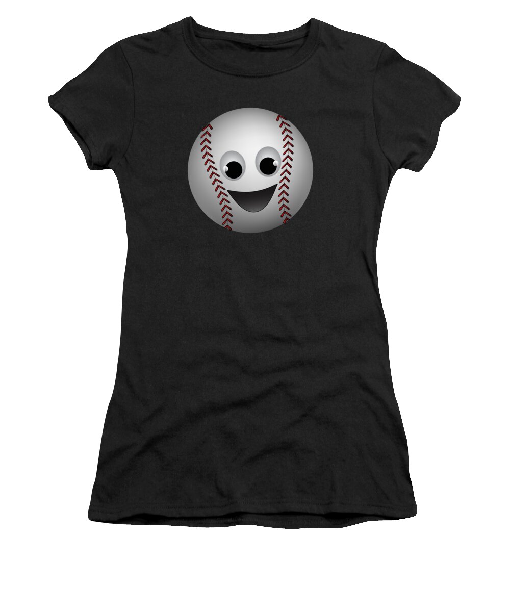 Baseball Women's T-Shirt featuring the digital art Fun Baseball Character by MM Anderson