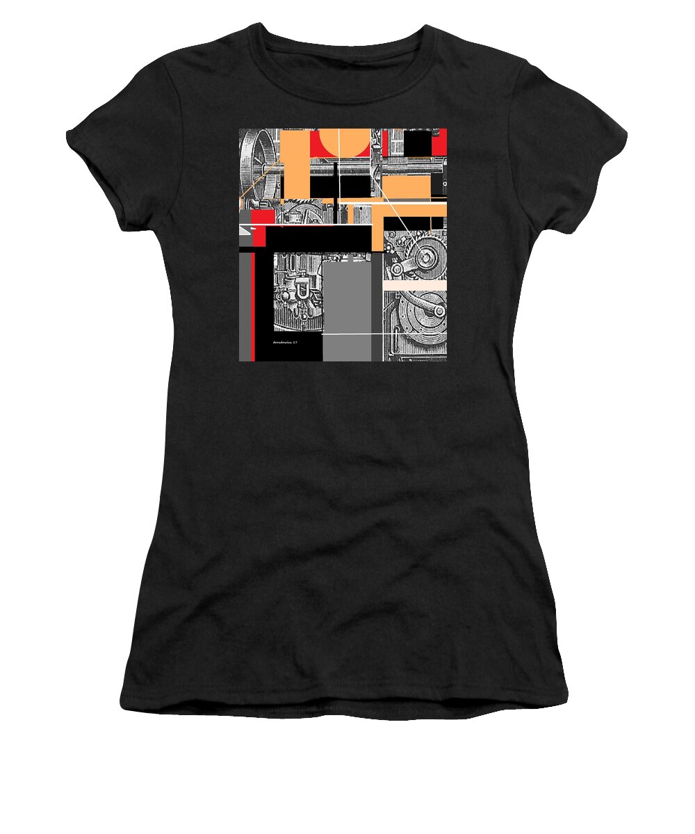 Abstract Women's T-Shirt featuring the mixed media Furnace 2 by Andrew Drozdowicz