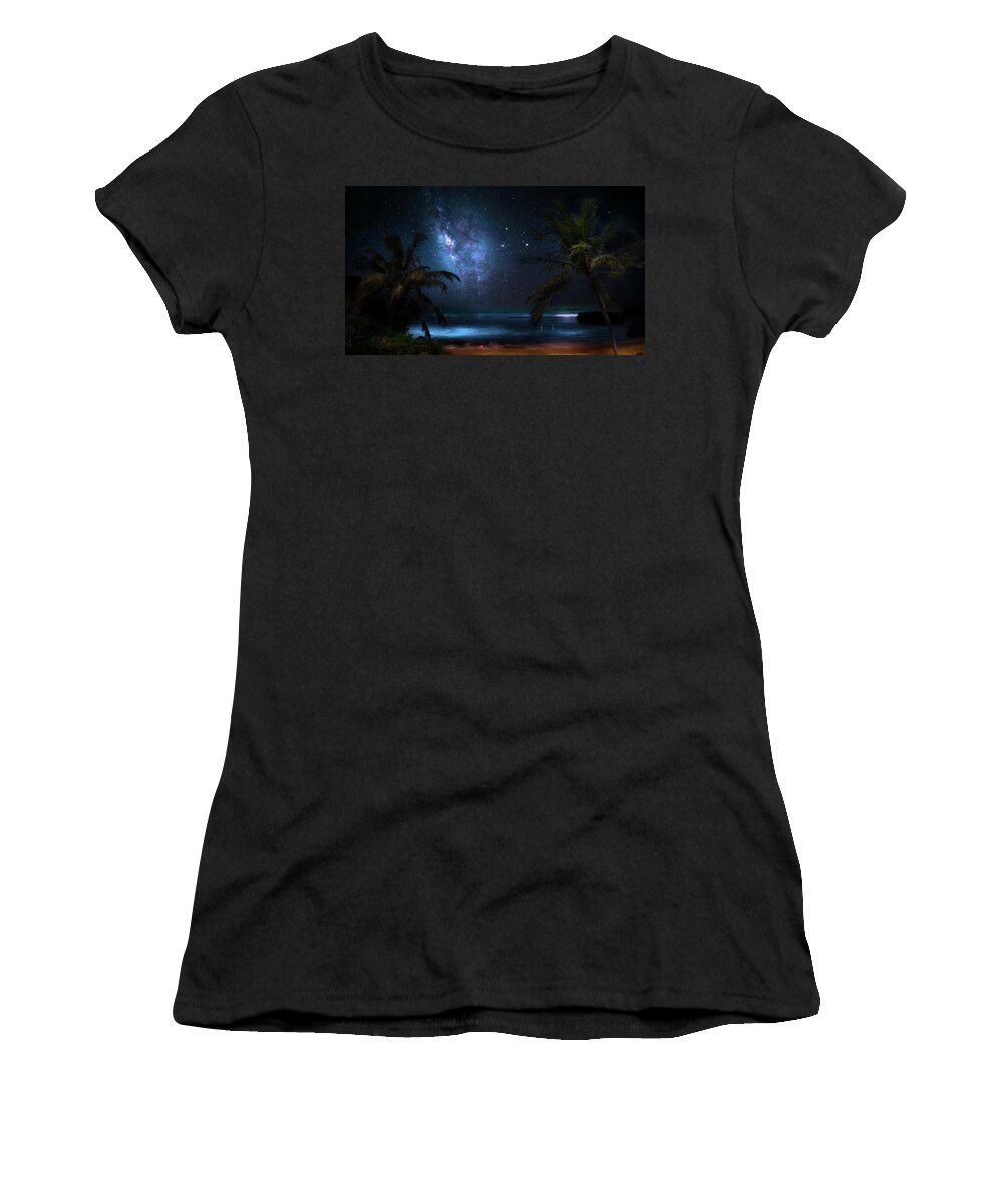 Milky Way Women's T-Shirt featuring the photograph Galaxy Beach by Mark Andrew Thomas