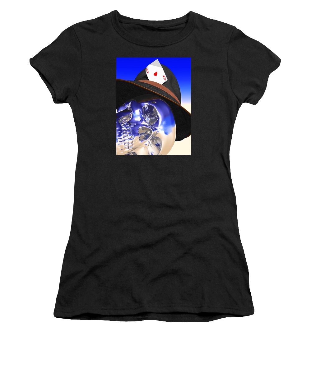Skull Women's T-Shirt featuring the digital art Game Over by Andreas Thust