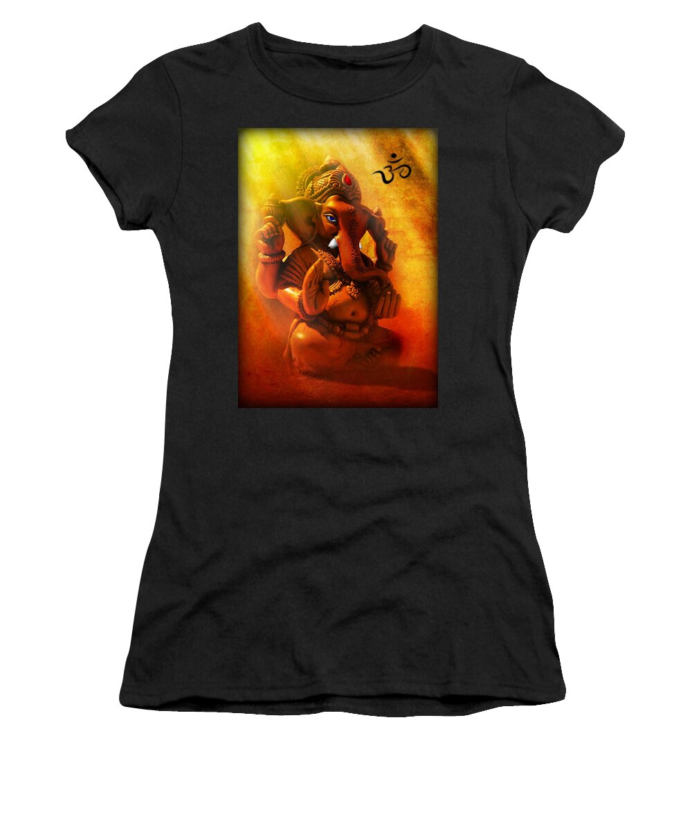 Ganesha Women's T-Shirt featuring the digital art Ganesha Hindu God Asian art by John Wills