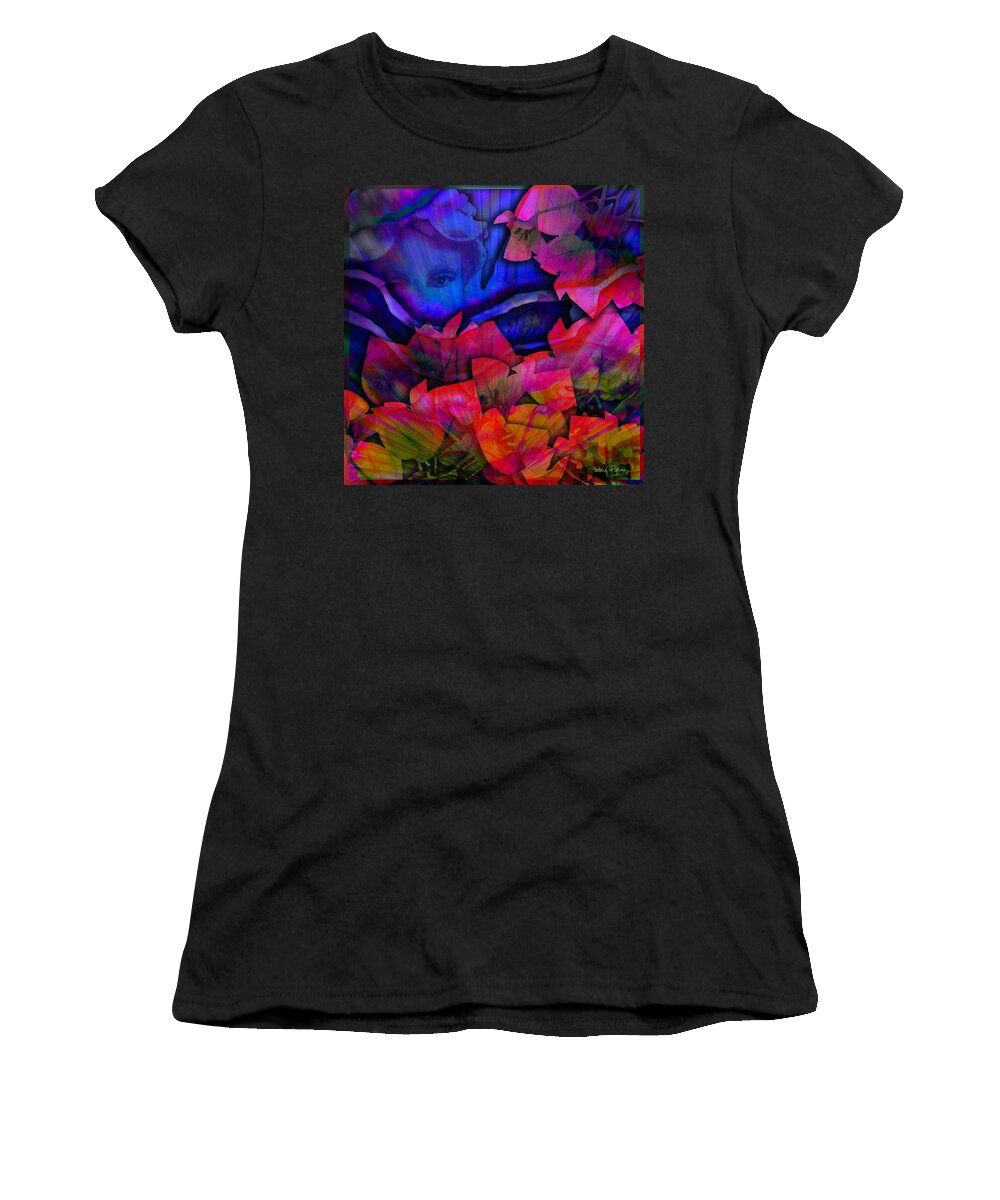 Garden Women's T-Shirt featuring the digital art Garden Angel by Barbara Berney