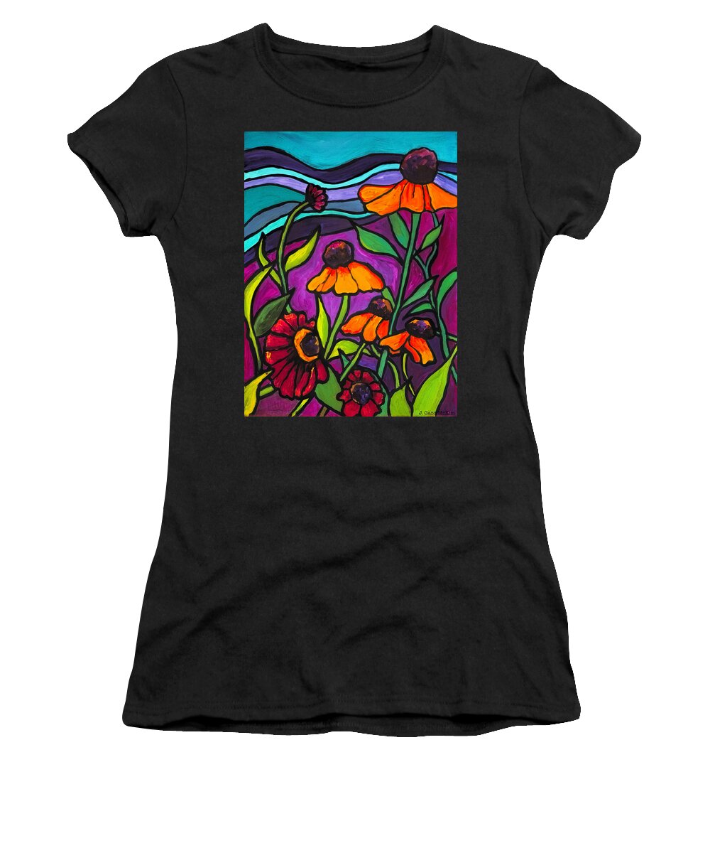 Flowers Women's T-Shirt featuring the painting Garden Glory by Jo-Anne Gazo-McKim