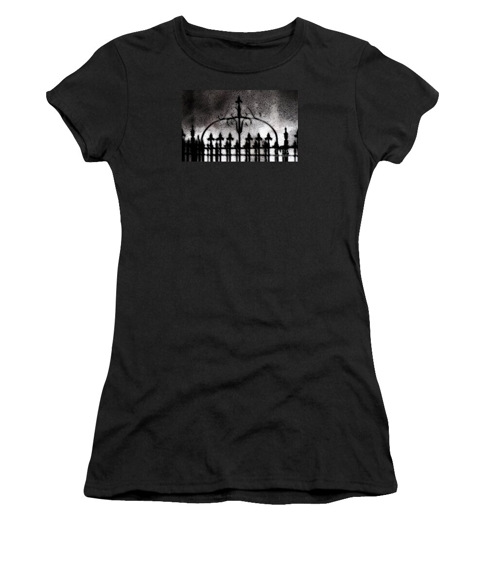 Night Women's T-Shirt featuring the photograph Gated by Linda Shafer
