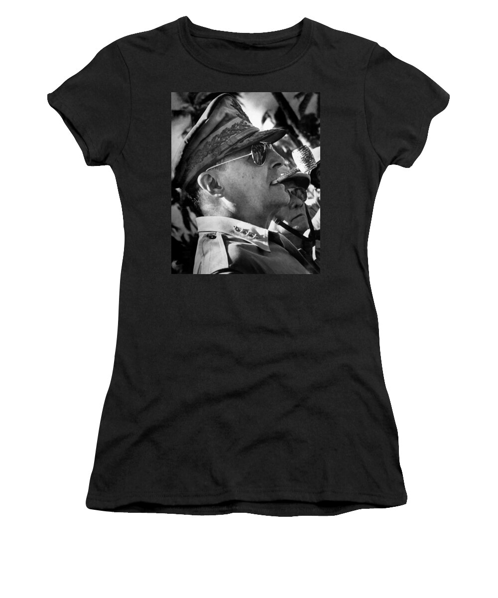 Douglas Macarthur Women's T-Shirt featuring the painting General MacArthur by War Is Hell Store