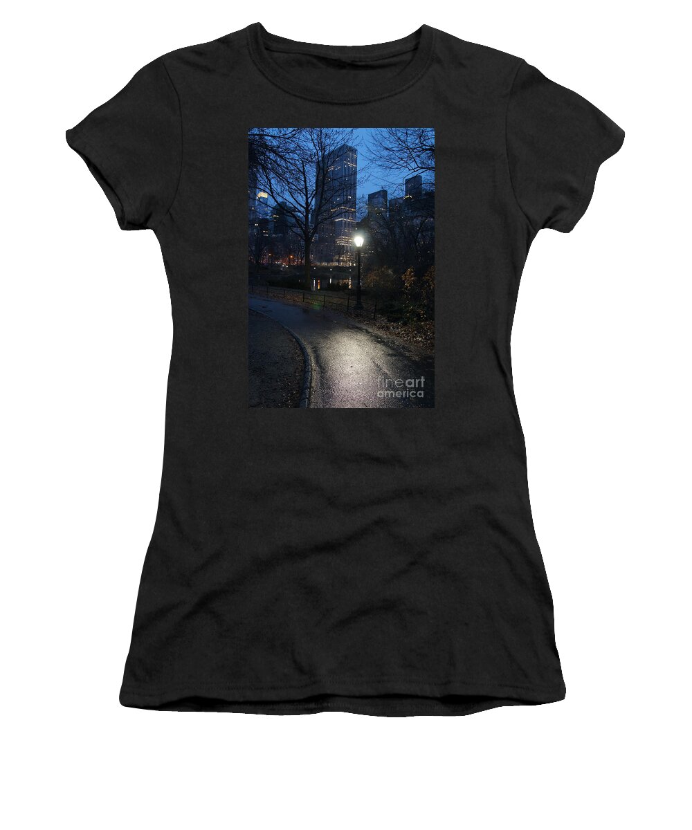Nyc Central Park Women's T-Shirt featuring the photograph Getaway by Elena Perelman
