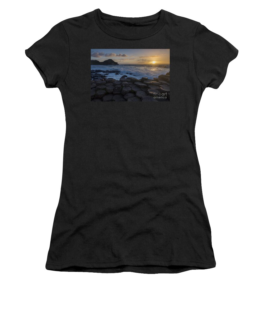 Giants Causeway Women's T-Shirt featuring the photograph Giant's Causeway Sunset by Brian Jannsen
