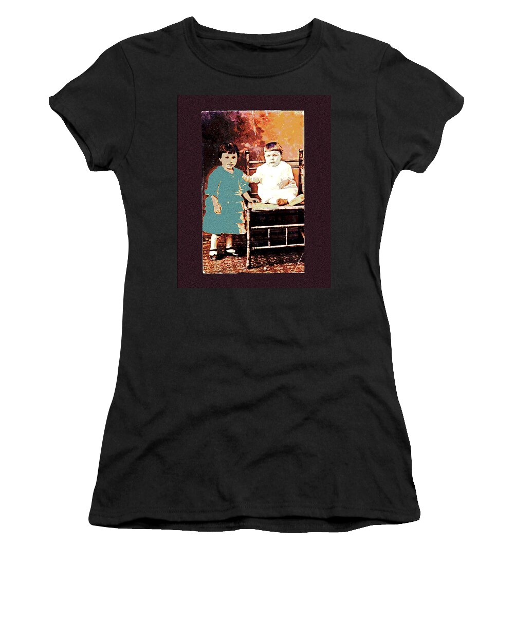 Antiques Women's T-Shirt featuring the photograph Girl and Baby by John Vincent Palozzi