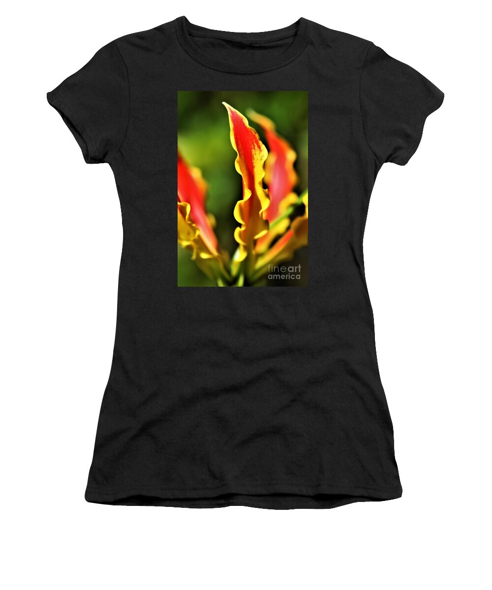 Yellow Women's T-Shirt featuring the photograph Gloriosa Lilly by Tracey Lee Cassin