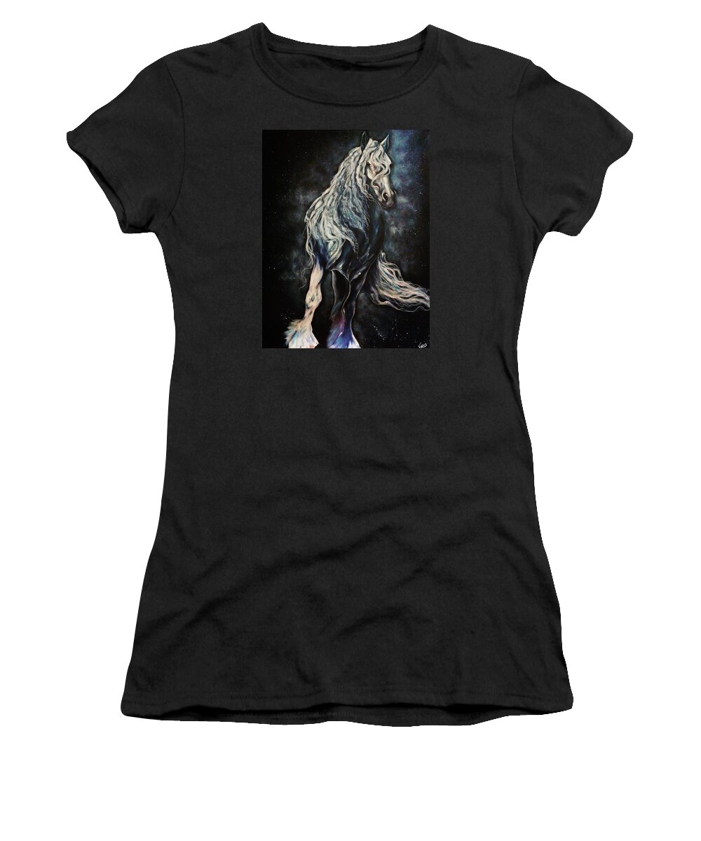 Andalusian Horse Women's T-Shirt featuring the painting Glory by Vivian Casey Fine Art