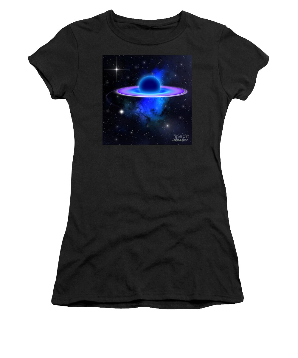 Black Hole Women's T-Shirt featuring the painting Glowing Black Hole by Corey Ford