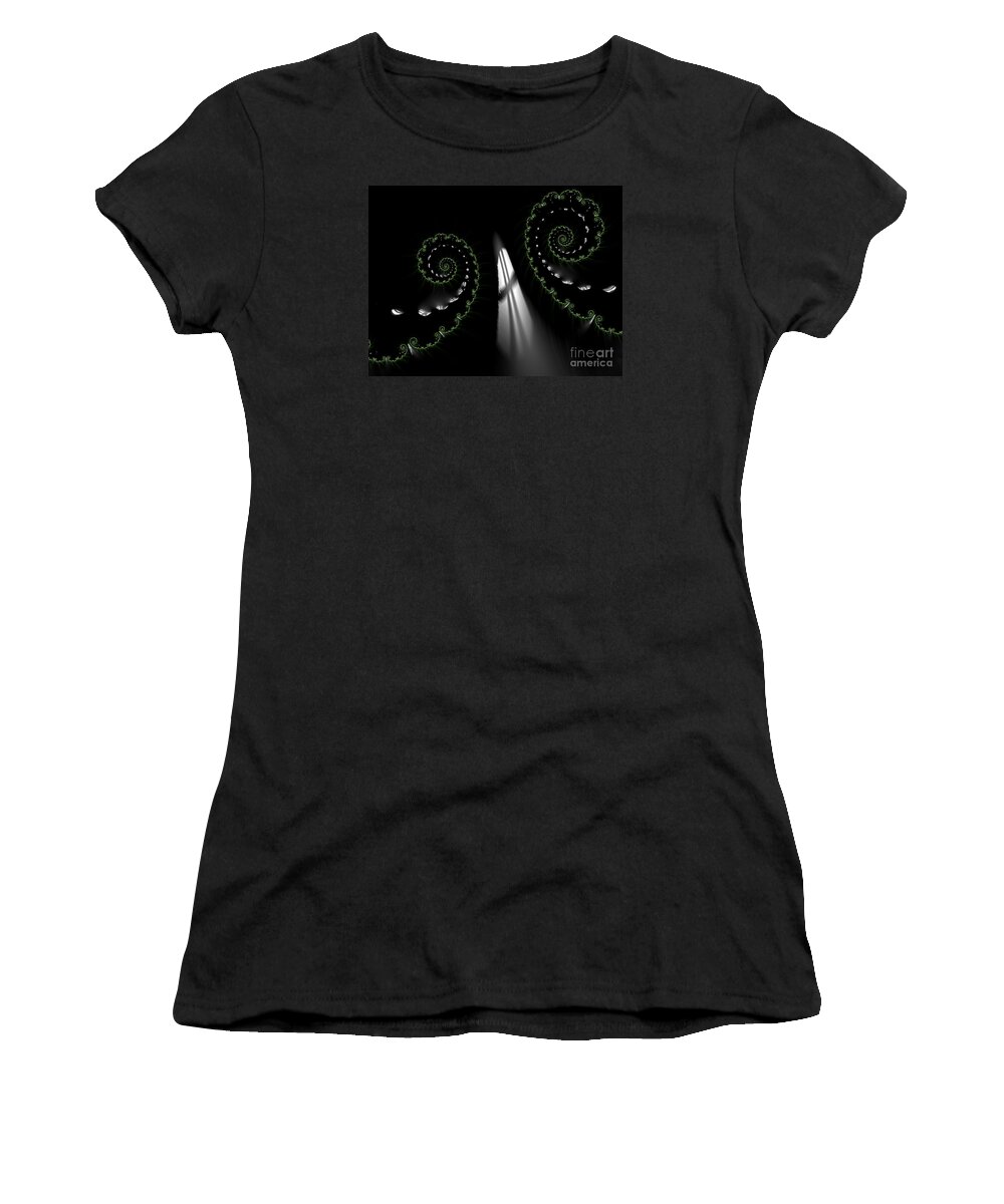 Go Towards Heavens Light Fractal Abstract Women's T-Shirt featuring the digital art Go Towards Heavens Light Fractal Abstract by Rose Santuci-Sofranko
