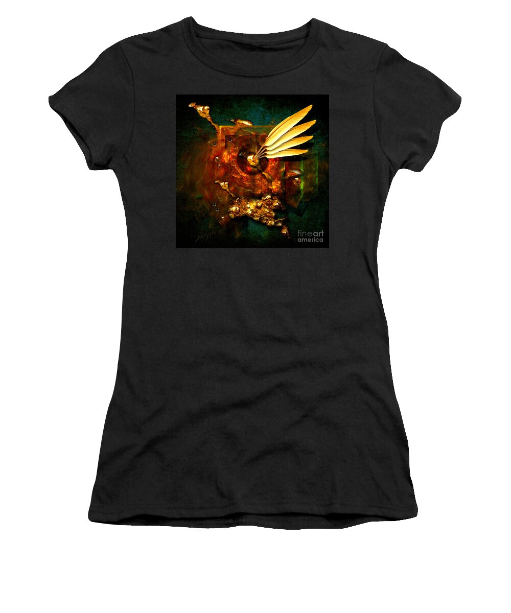 Ink Women's T-Shirt featuring the painting Gold Inkpot by Alexa Szlavics