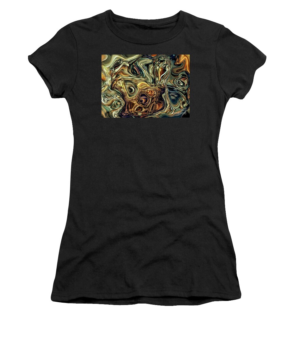 Motion Women's T-Shirt featuring the digital art Golden Abstract by Jim Fitzpatrick